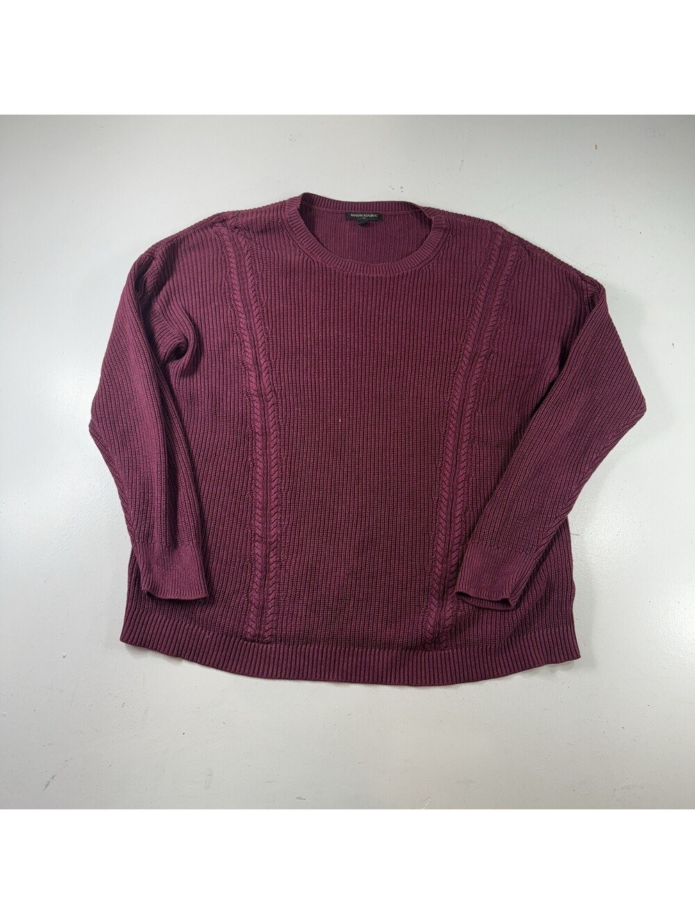 Banana Republic Crewneck Sweater Knit Maroon Red Men’s Size XL